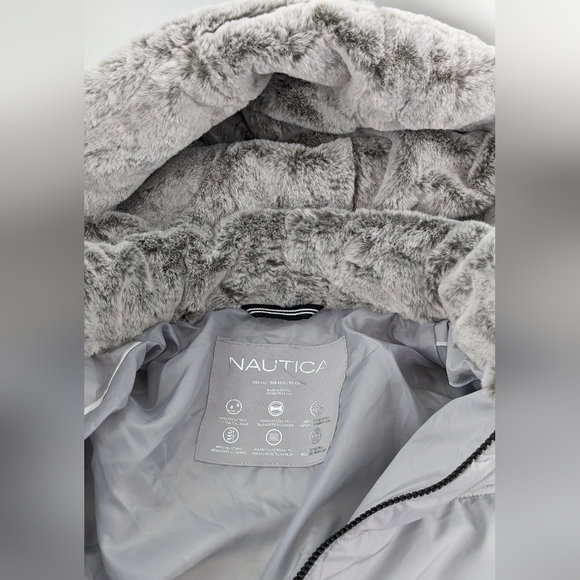 Nautica Gray Puffer removable hood Jacket New XXL - Picture 2 of 4